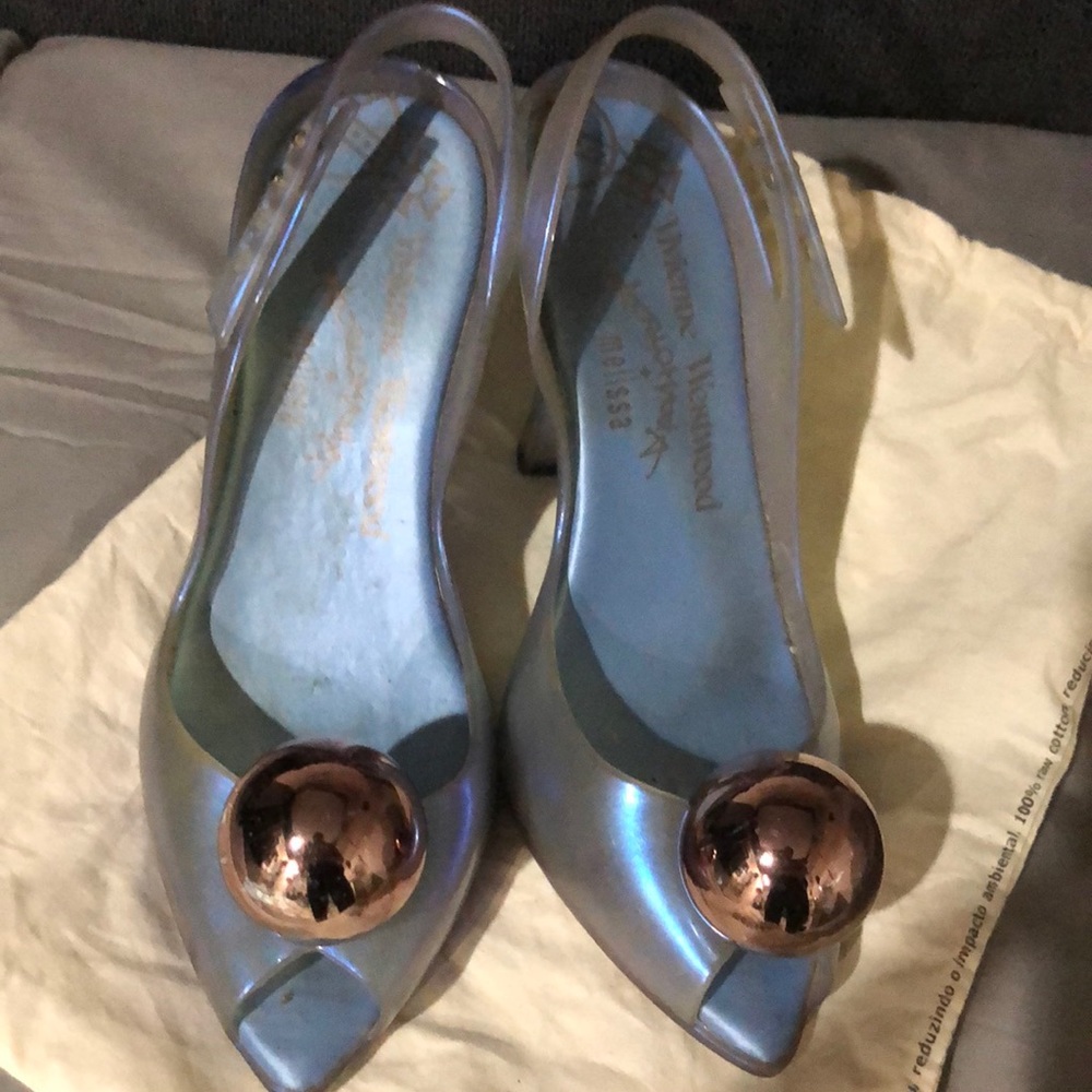 Melissa Vivienne Westwood blue iridescent heels 9